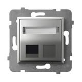 ARIA Obudowa gniazda pojedynczego typu Keystone skośna - kolor srebro