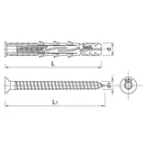 R-FF1 Kołek ramowy z lejkiem 8x80mm z wkrętem stożkowym TORX 6szt. R-S3-FF1N08L080/6 RAWLPLUG