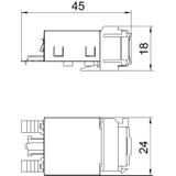 ASM C6 G / S, MODUŁ PRZYŁ.KAT.6 EKRANOWANY SNAP-IN