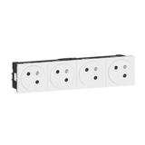 Mosaic Gn 4x2P+Z Podłączenie Przez Zaciski Automatyczne-8 Modułów Białe 16A-250V 077144L LEGRAND