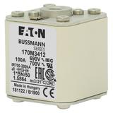 FUSE 100A 690V 1*BN/50 AR UC Wkładka szybka 100A AC 690V rozmiar 1 45x59x51 mm aR I 170M3412 EATON