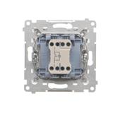 Simon 55 Przycisk zwierny /światło/ z podświetleniem LED szybkozłączka Aluminium mat TS1L.01/143 KONTAKT