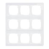 DECO Ramka modułowa 9 krotna (3 poziom, 3 pion) - efekt szkła (ramka biała; spód biała)