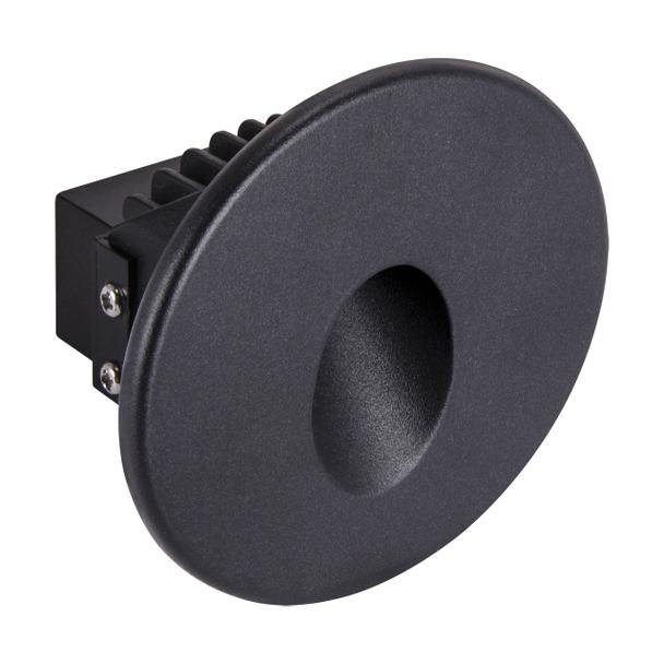 Ideus oczko ścienne schodowe LED Azyl C 1,6W 70lm 4000K czarne IP54 03906
