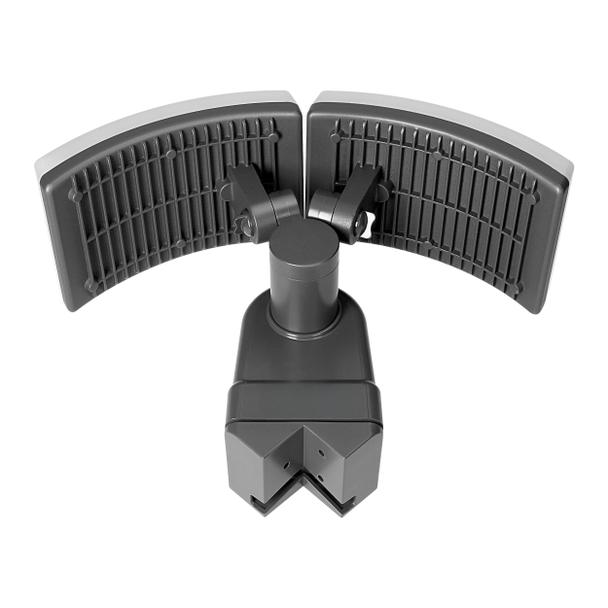 TOS DUO LED 2x20W podwójny naświetlacz ogrodowy z PIR, 2x1600lm, IP65, 4000K, PC, szary