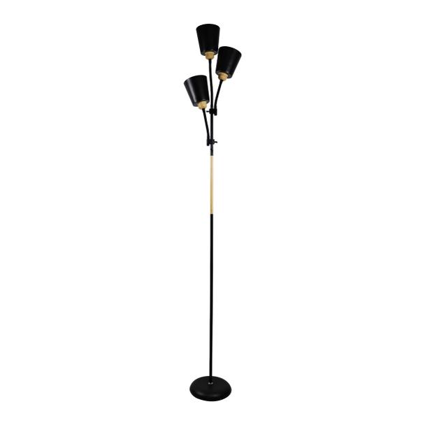 GRACE 3P, potrójna lampa podłogowa, 3xE27, max. 3x18W, 192 cm, czarna