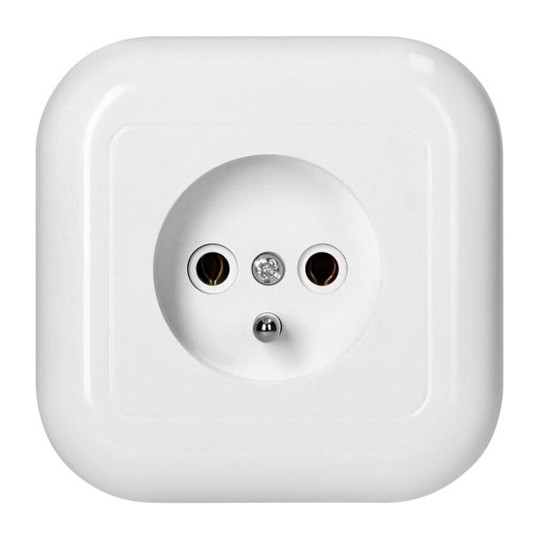 Gniazdo pojedyncze podtynkowe 2p+Z 16A, 250V, FAN, biały