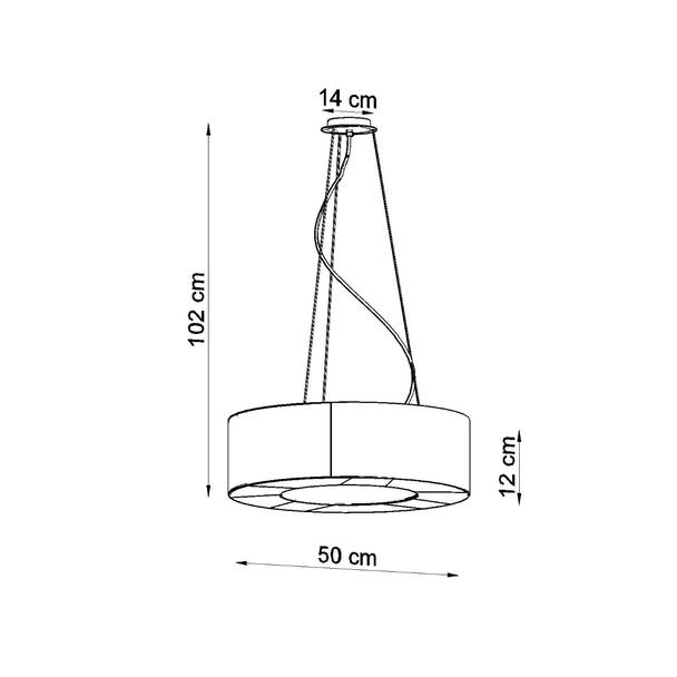 Sollux Żyrandol SATURNO SLIM 50 czarny SL.0750