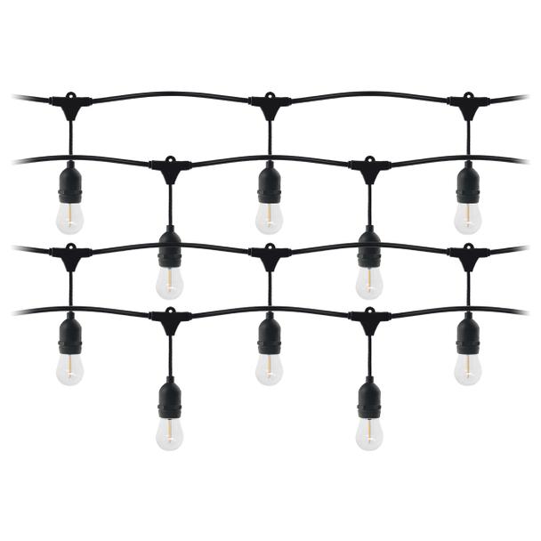 Girlanda oświetleniowa - 1 sznur 20 m (20 opraw) + 20 żarówek LED 1W E27, 3000K + 1 żarówka gratis