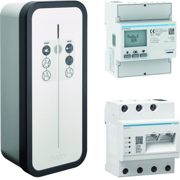 EVCS witty solar Zestaw 22kW/RFID + EMC + licznik XEV1K22T2SEMC HAGER