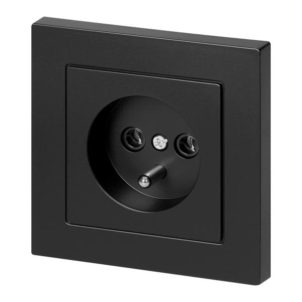 Gniazdo pojedyncze podtynkowe 2P+Z Malta, 16A, 250V, PT-16M, czarny mat