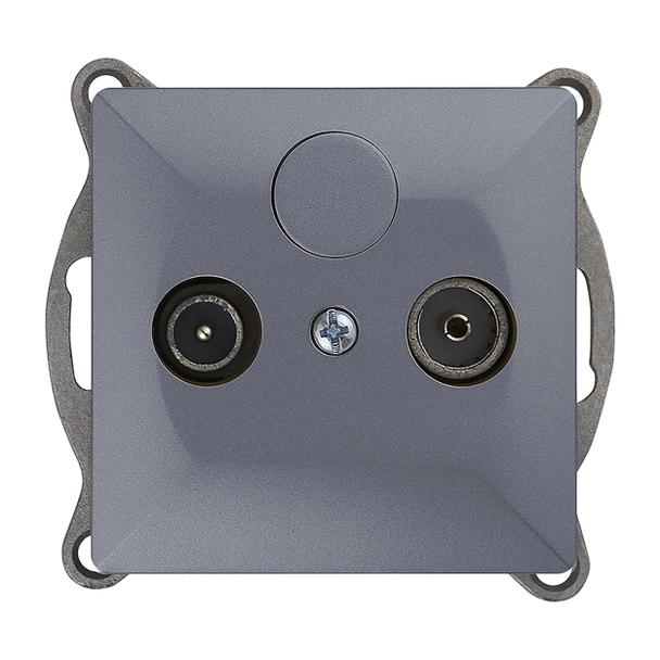 Gniazdo abonenckie "RTV" Pearl, 1,5dbt, GAP-P/K, antracyt