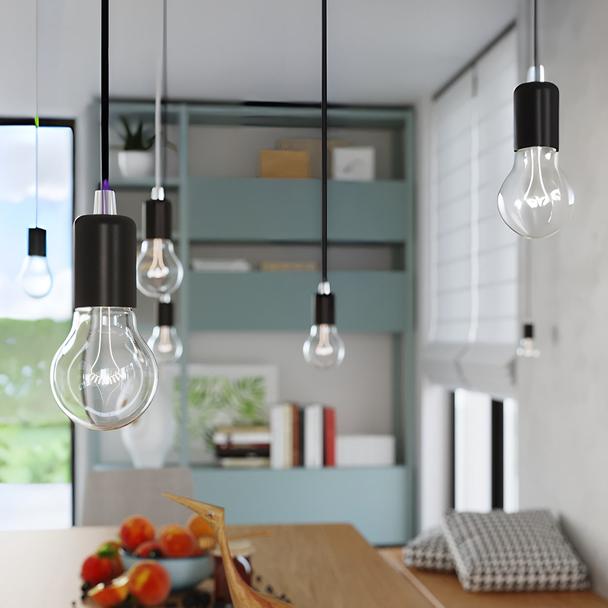 Sollux Lampa wisząca EDISON czarna SL.0152