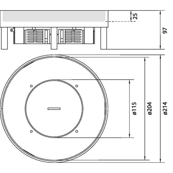 tehalit.VE-EE Pokrywa tubus IP54 20kN EKSR06 fi215 25mm stal nierdzewna
