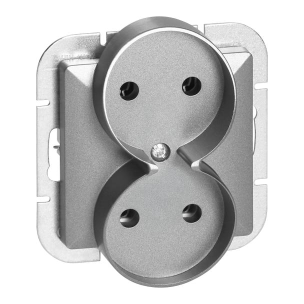Gniazdo podwójne podtynkowe 2x2P+Z Pearl, 16A, 250V, PT-6 PR, antracyt