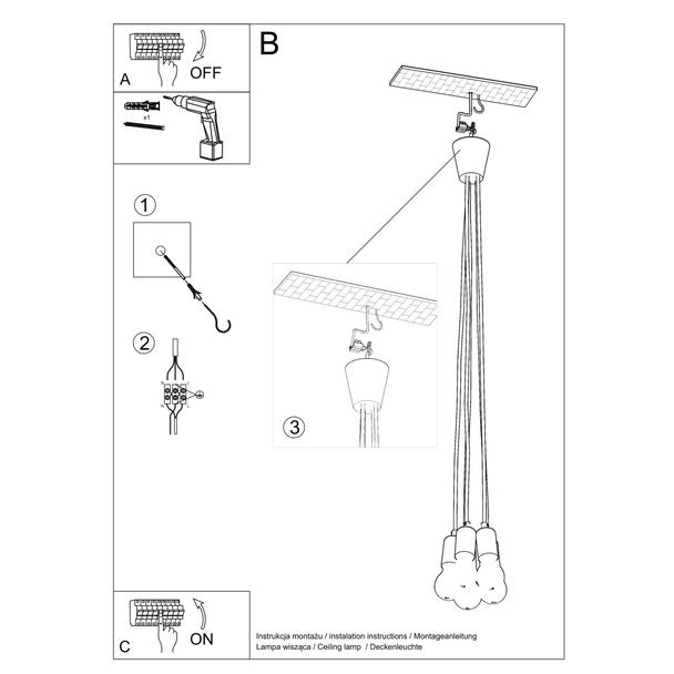 Sollux Lampa wisząca DIEGO 5 żółta SL.0580