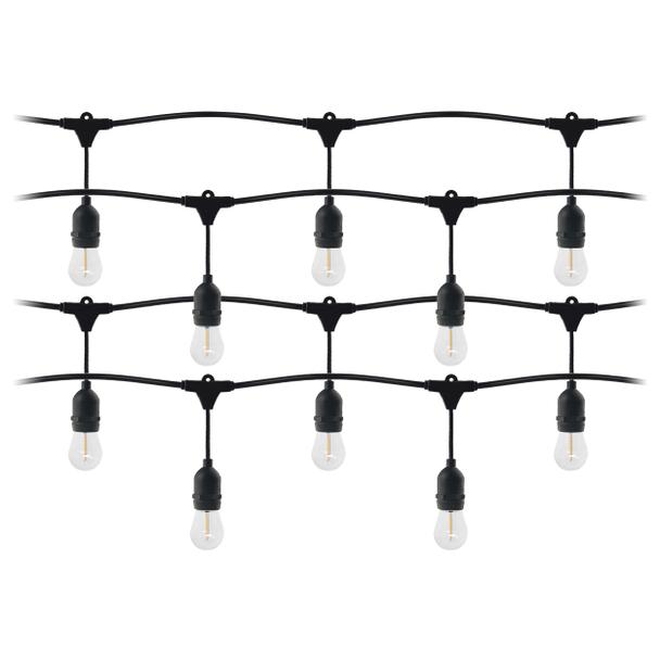 Girlanda oświetleniowa - 1 sznur 20 m (20 opraw) + 20 żarówek LED 1W E27, 3000K + 1 żarówka gratis