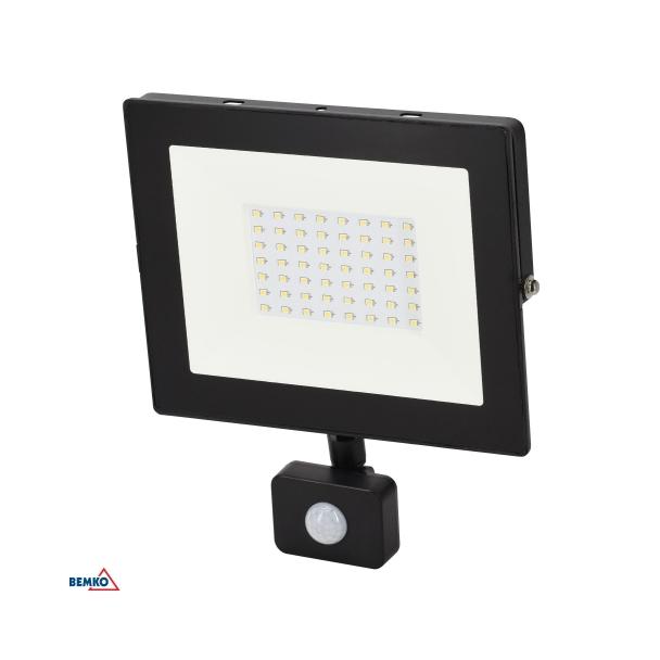 NAŚWIETLACZ LED SMD KASTEL 50W 6000K 4200LM IP65 CZARNY CZ. PIR