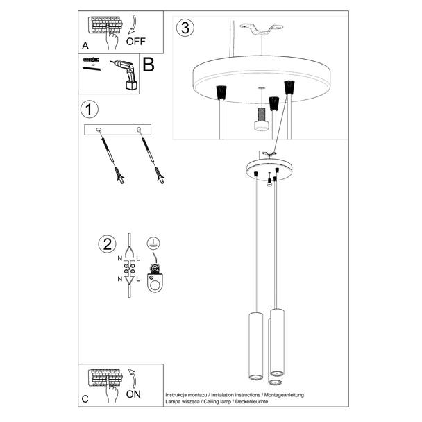 Sollux Lampa wisząca LINO 3P SL.1012