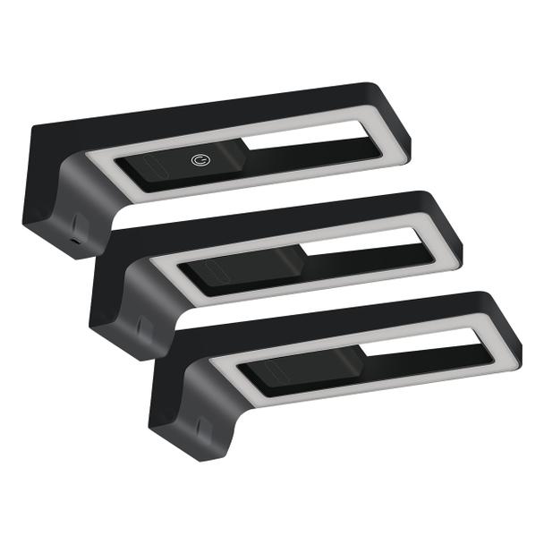 ARTUS zestaw 3 lamp podszafkowych LED, 3x3W, 3x225lm, 4000K, z włącznikiem dotykowym i USB, czarne