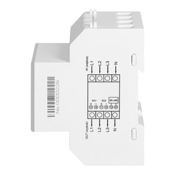 3-fazowy licznik energii elektrycznej, 100A, port RS-485, MID, 4 moduły, wielotaryfowy DIN TH-35mm,