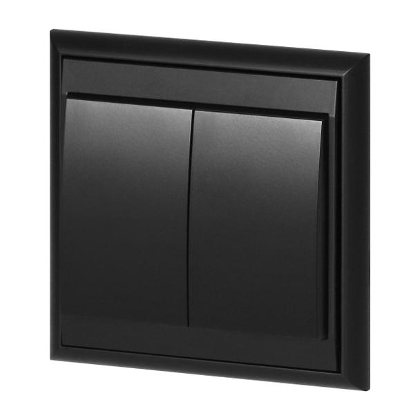 Łącznik podtynkowy świecznikowy Luna, 10A, 250V, WP-2L, czarny