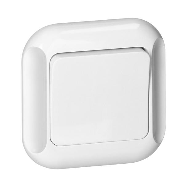 Łącznik podtynkowy 10A, 250V, schodowy, TOPAZ, biały