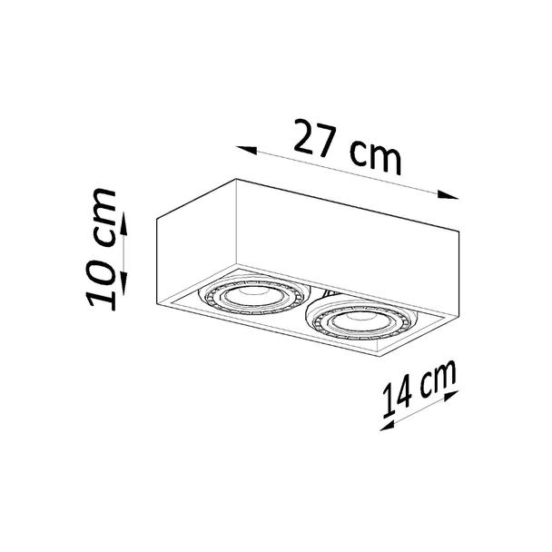 Sollux Plafon QUATRO 2 naturalne drewno SL.0916