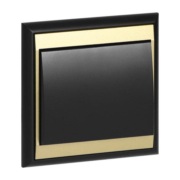 Łącznik podtynkowy schodowy Luna, 10A, 250V, WP-5L, czarny/złoty