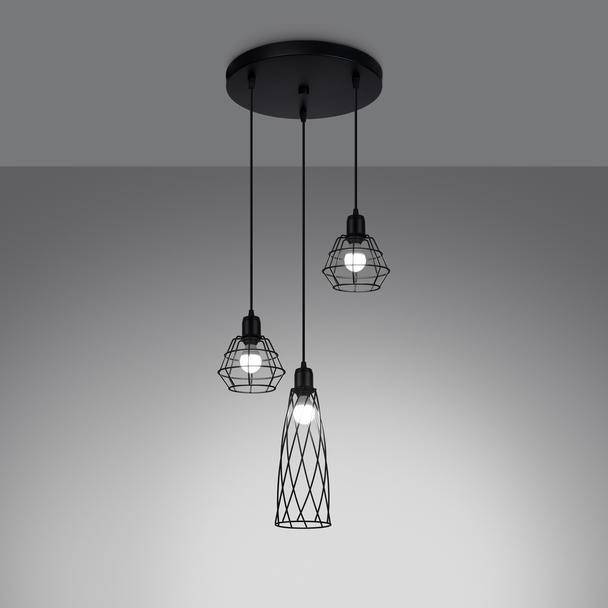 Sollux Lampa wisząca SUBA 3P czarna SL.1166