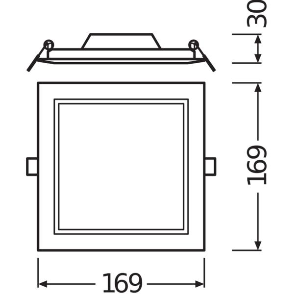 Oprawa DOWNLIGHT SLIM SQUARE 155 12W 6500K WT IP20