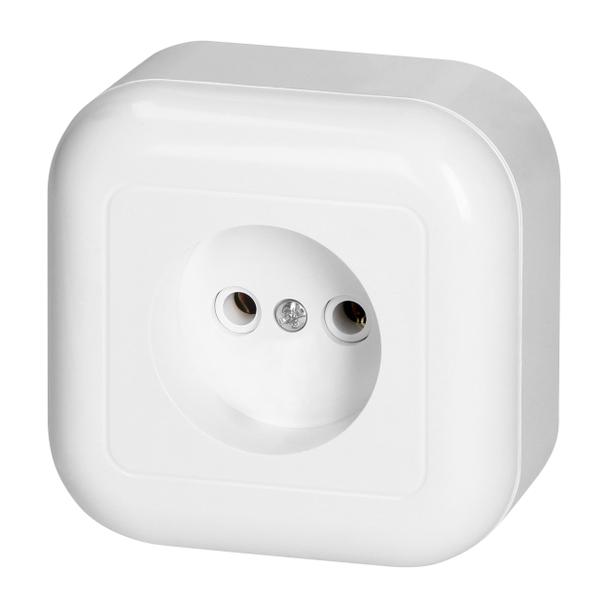 Gniazdo pojedyncze natynkowe 2p 16A, 250V, FAN, biały