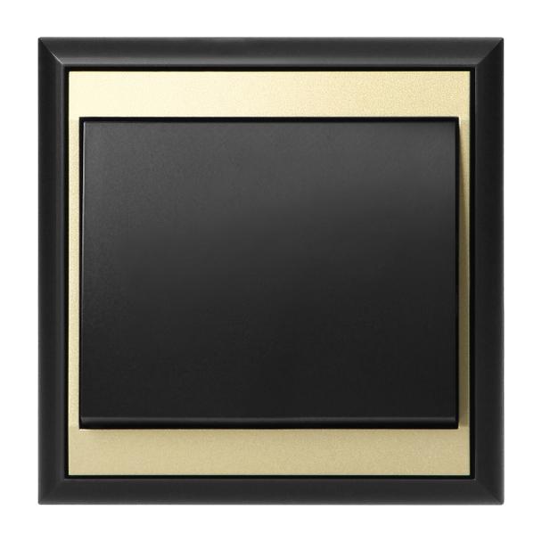 Łącznik podtynkowy schodowy Luna, 10A, 250V, WP-5L, czarny/złoty