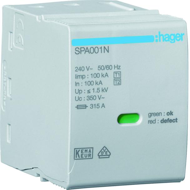 SPD Moduł T1 1P sieć TT(N-PE) Iimp=100kA In=100kA Up?1,5kV