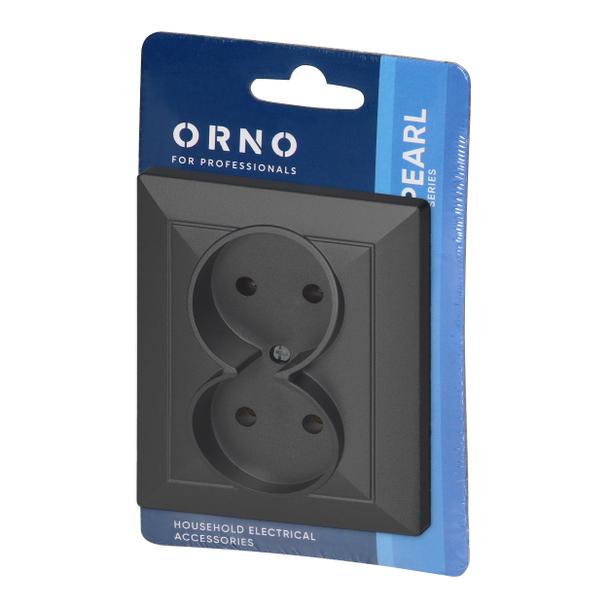Gniazdo podwójne podtynkowe 2x2P Pearl, 16A, 250V, PT-5 P, czarny