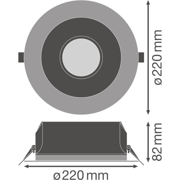 Oprawa DOWNLIGHT PFM DN195 21W 840 WT IP54 UGR19