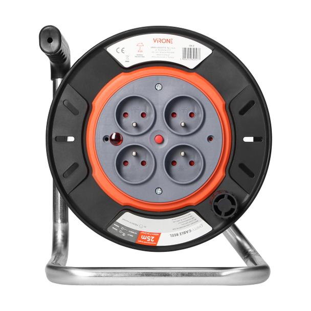 Zwijak bębnowy IP20 4x2P+Z 16A 230V, H05RR-F 3x1,5mm2, 25m