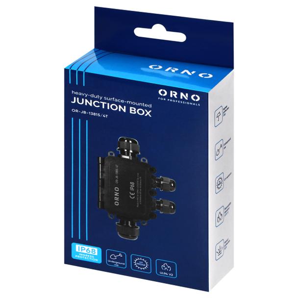 Puszka natynkowy HD IP68, 0,5-6,0mm2 ,2 dławnice M20, 2 dławnice M16, układ T