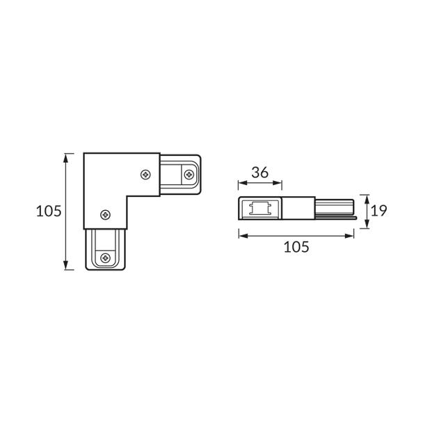 Łącznik do szynoprzewodów CONNECTOR PS230V L BLACK