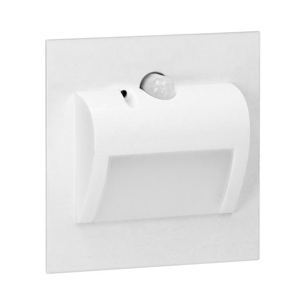 DRACO LED NEW 1,5W, oprawa schodowa podtynkowa, 12VDC, 30lm, 3000K, biała, czujnik ruchu i zmierzchu