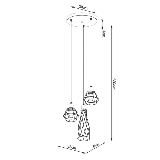 Sollux Lampa wisząca SUBA 3P czarna SL.1166