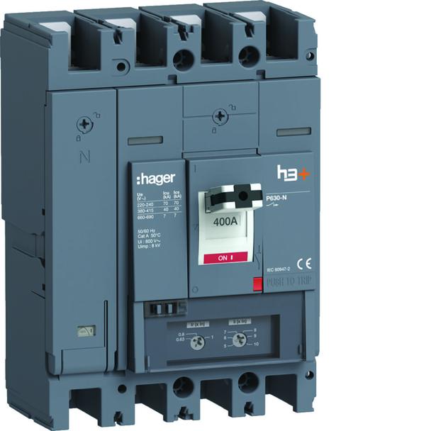 MCCB Wyłącznik mocy h3+ P630 TM 4x400A 40kA HNW401DR HAGER