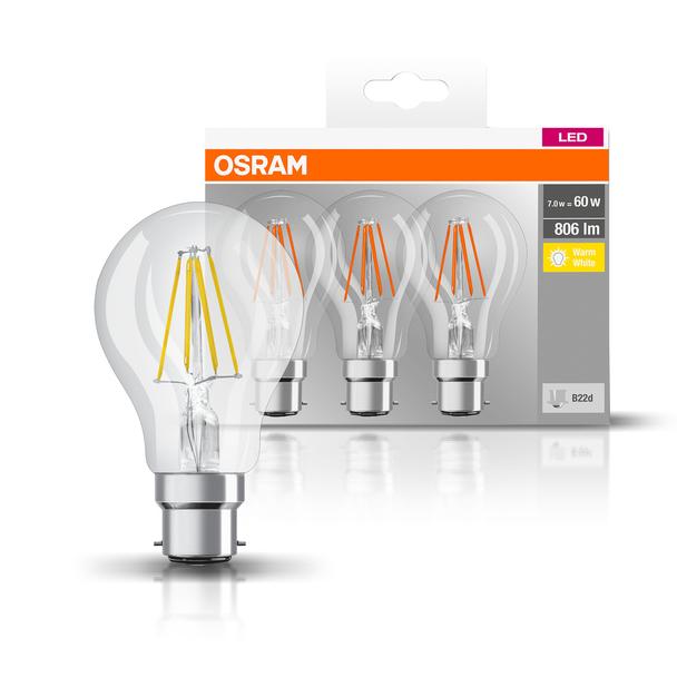 BASE CL A60 6,5W 827 230V FIL B22D FS3 LEDVANCE