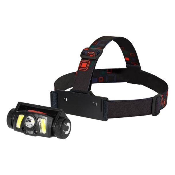 Latarka czołowa/światło rowerowe LED COB + XPG z akumulatorem Li-ion 1200 mAh, czujnik ruchu