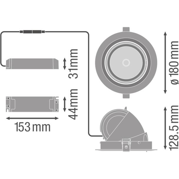 Oprawa SPOT VARIO DN170 35W 3000K 24DEG WT