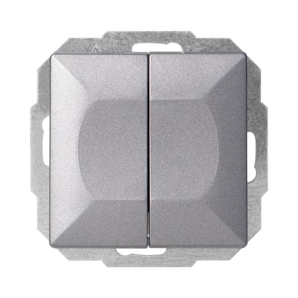 Łącznik podtynkowy schodowy podwójny Pearl, 10A, 250V, WP-2/5P, antracyt
