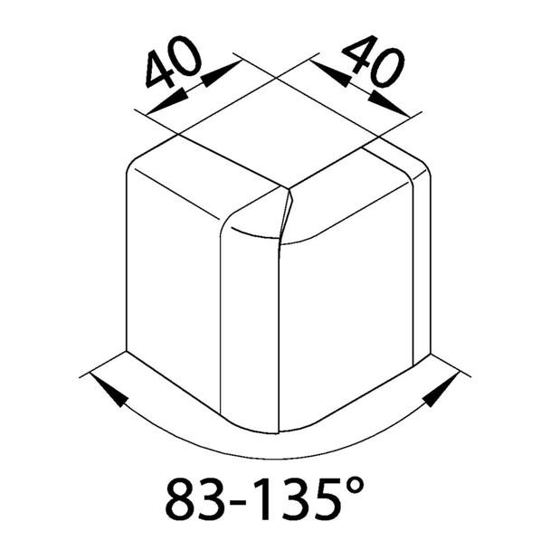 tehalit.SL Kąt zewnętrzny regulowany 20x55, biały SL2005539016 HAGER