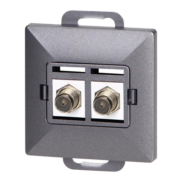 Gniazdo podw. typu F Pearl, TV/F-F1/P2, antracyt OR-OE-7714/2/A ORNO