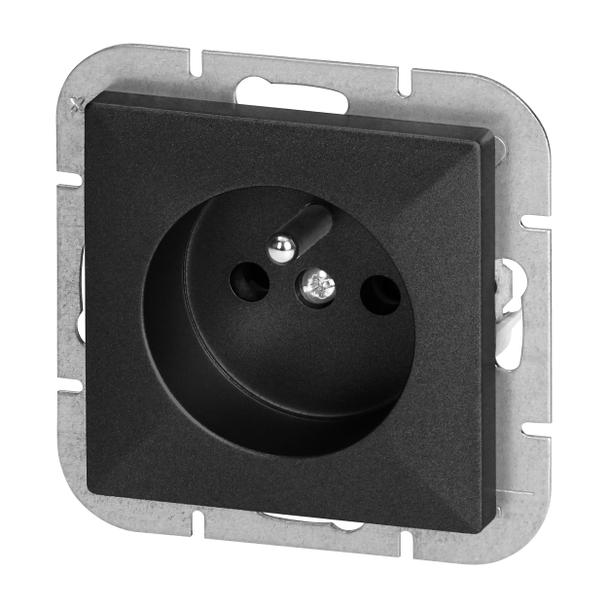 Gniazdo pojedyncze podtynkowe 2P+Z Pearl, 16A, 250V, PT-16P, czarny