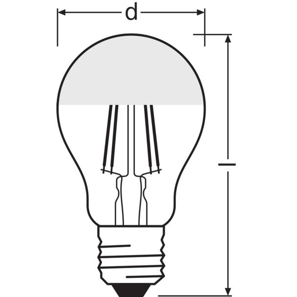 LED STAR CL A FIL Mirror 51 7W 827 E27 LEDVANCE
